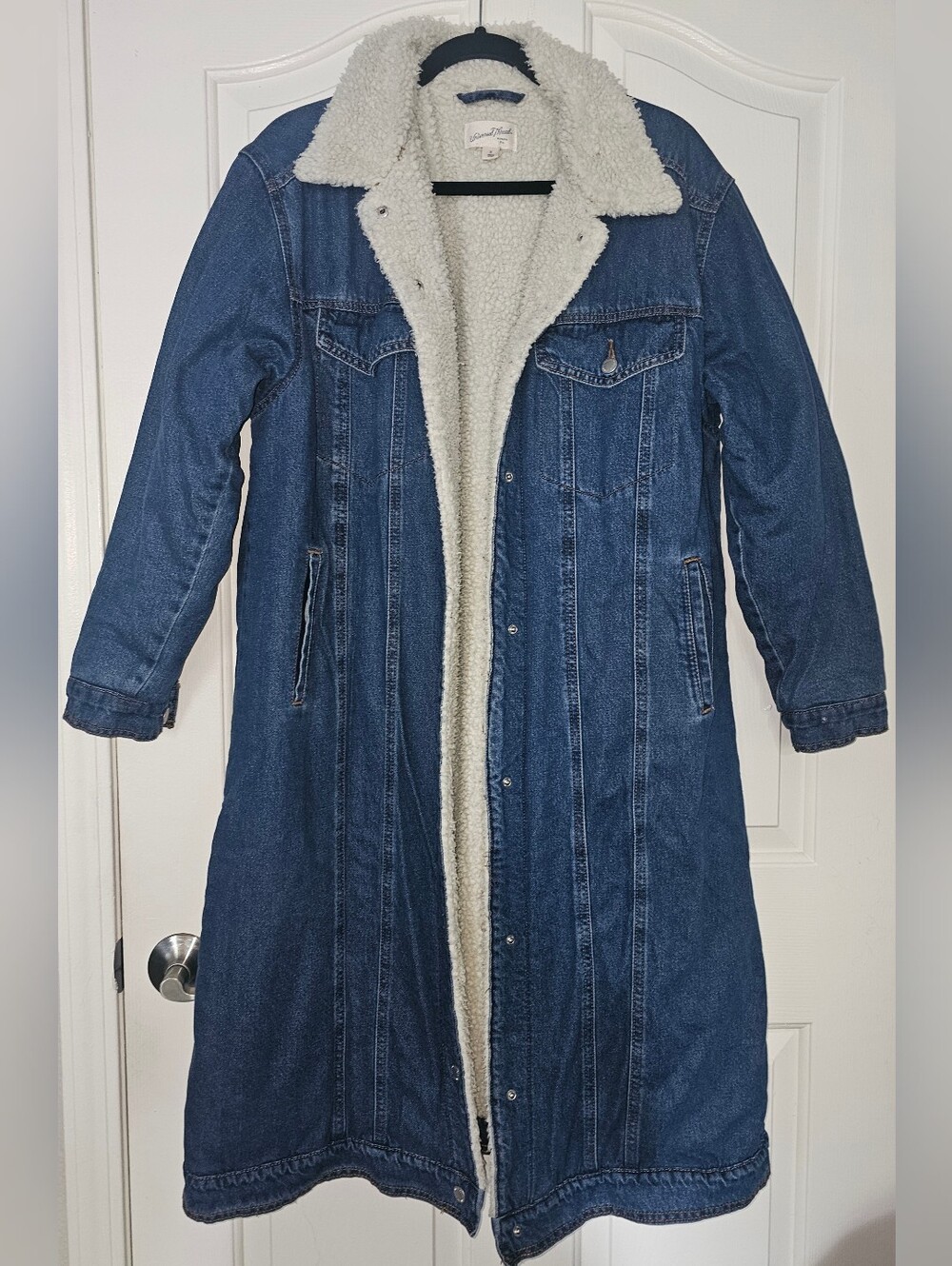 Universal Thread Shearling Denim Long Jacket